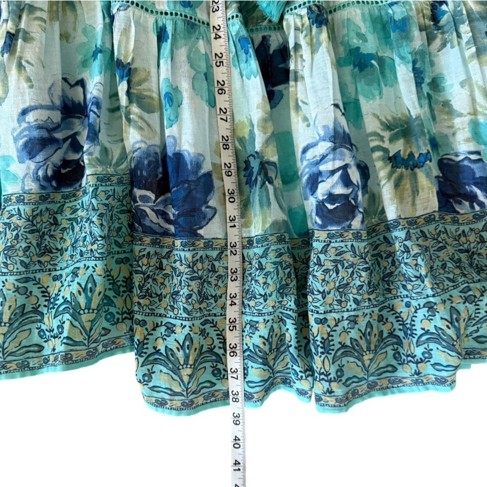 SUNDANCE Fields of‎ Beauty Floral Turquoise Boho 100% Cotton Dress XS - Picture 11 of 16